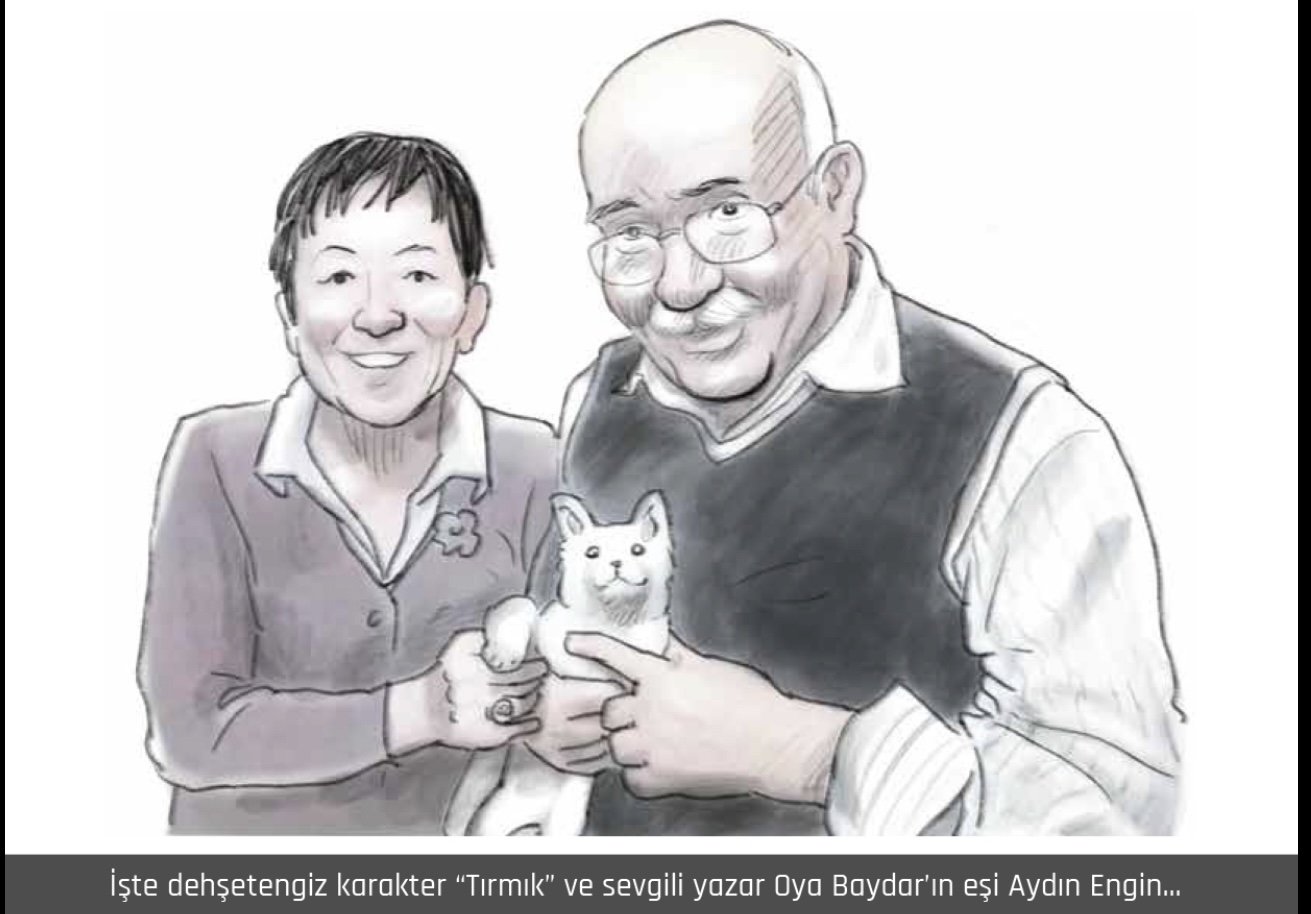 Kemal Gökhan'ın "Aydın Engin, Oya Baydar, Tırmık" karikatürü