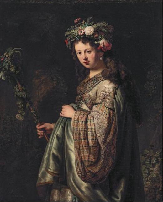Rembrandt'ın karısı Saskia çizimi
