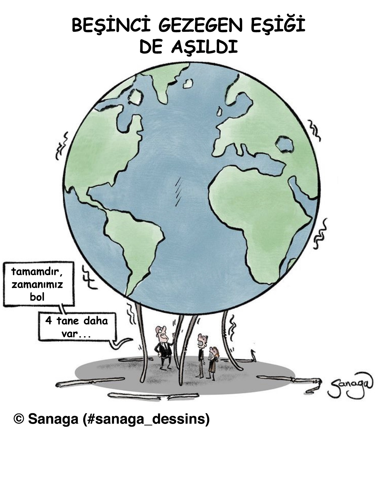 Sanaga'nın karikatürü