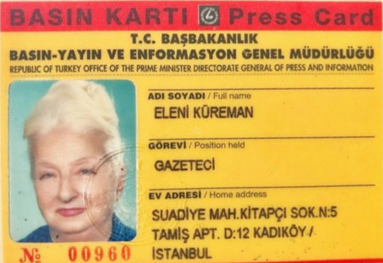 Küreman'ın basın kartı