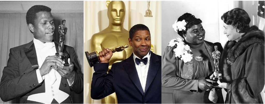 Sidney Poitier (1964), Hattie McDaniel (1939), Denzel Washington (2002), Oscar ödülleriyle.