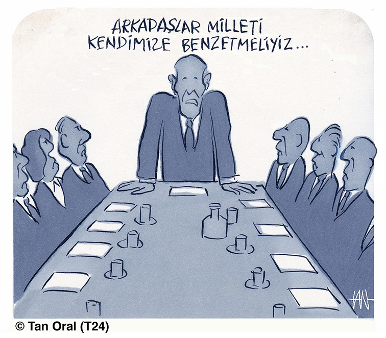 Tan Oral'ın karikatürü