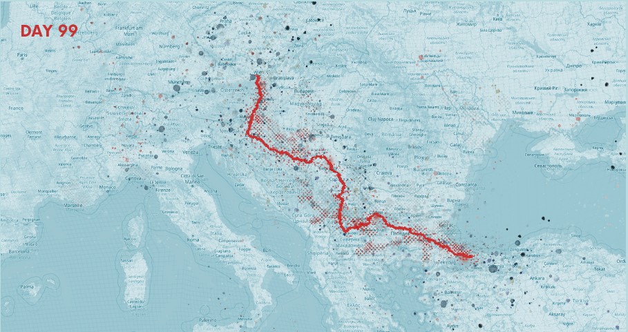 Viyana-Istanbul / Balkan Göç Yolu haritası