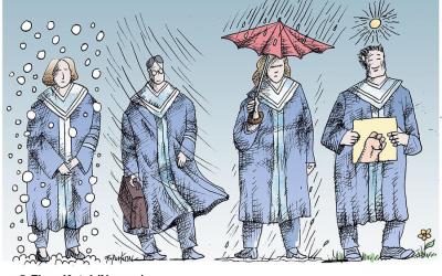 Firuz Kutal'ın Boğaziçi Üniversitesi karikatürü