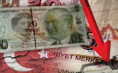 Türk lirası, bayrağı, para tablosu kolajı
