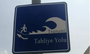 Tsunami riski yol işareti