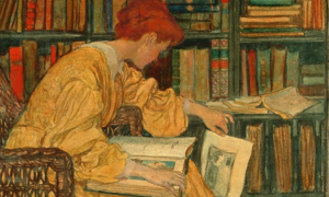 Elizabeth Shippen Green'in "Kütüphane" tablosu